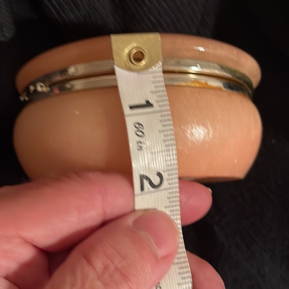 GENUINE ALABASTER COVERED JEWELRY PIECE 4 Inches X 2 inches - Picture 5 of 5